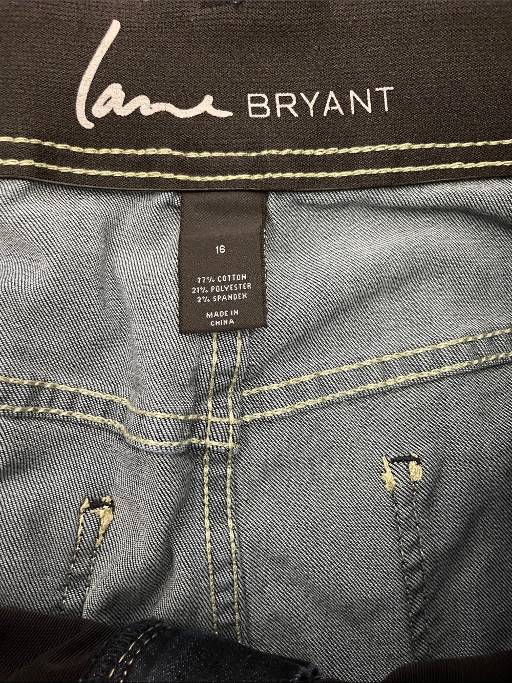 EUC Lane Bryant Tighter Tummy Technology Dark Wash Cropped Denim Capri Jeans 16 - Picture 6 of 9